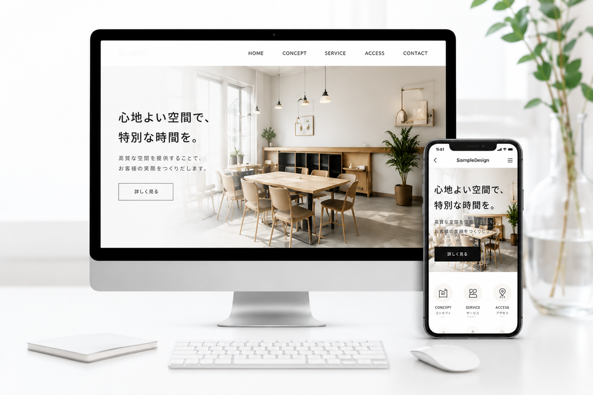 パルボークが制作したWebサイトのPC・スマートフォン表示例